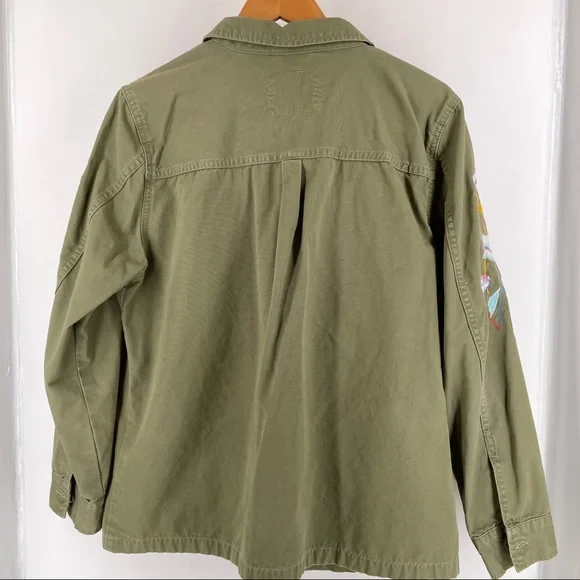 Levi's Olive Utility Jacket with Floral Embroidery - Picture 7 of 8